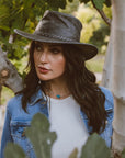 Crusher | Womens Leather Crushable Outback Hat