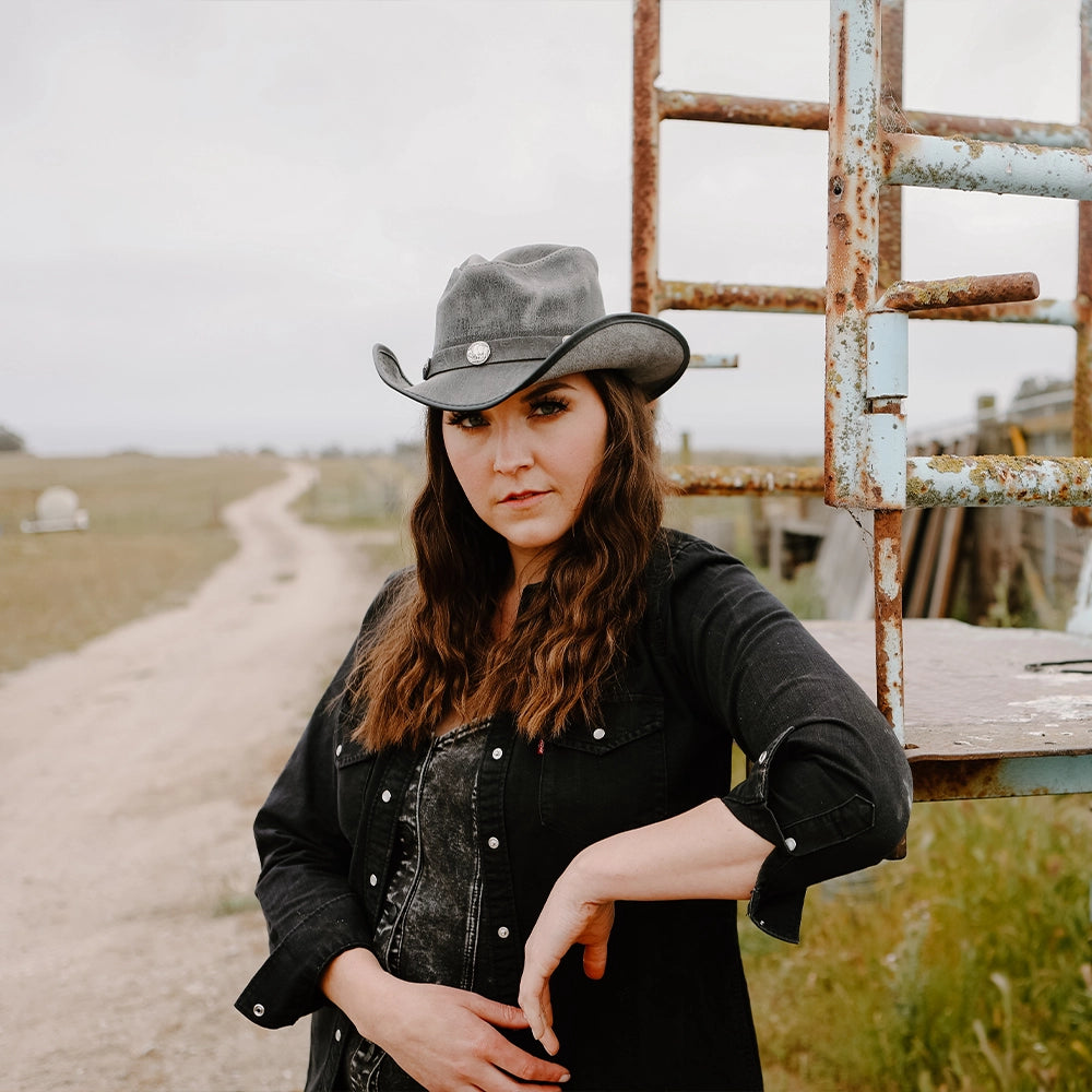 Cyclone | Womens Asphalt Leather Cowgirl Hat