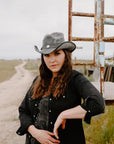 Cyclone | Womens Asphalt Leather Cowgirl Hat