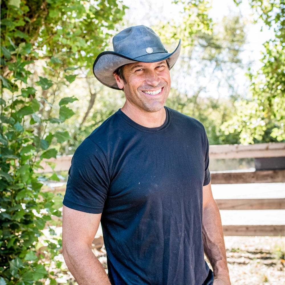 Cyclone | Mens Asphalt Leather Cowboy Hat