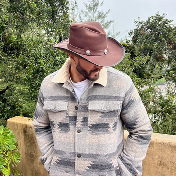 Cyclone | Mens Chestnut Leather Cowboy Hat