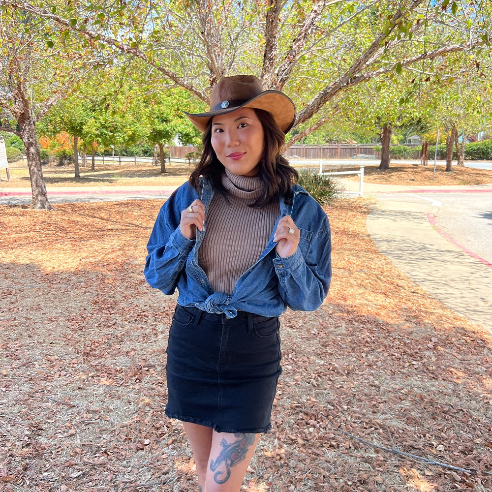 Cyclone | Womens Cobblestone Leather Cowgirl Hat