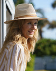 Ezra | Womens Wide Brim Straw Panama Sun Hat
