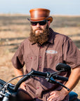 Hampton | Mens Cyprus Tan Leather Top Hat