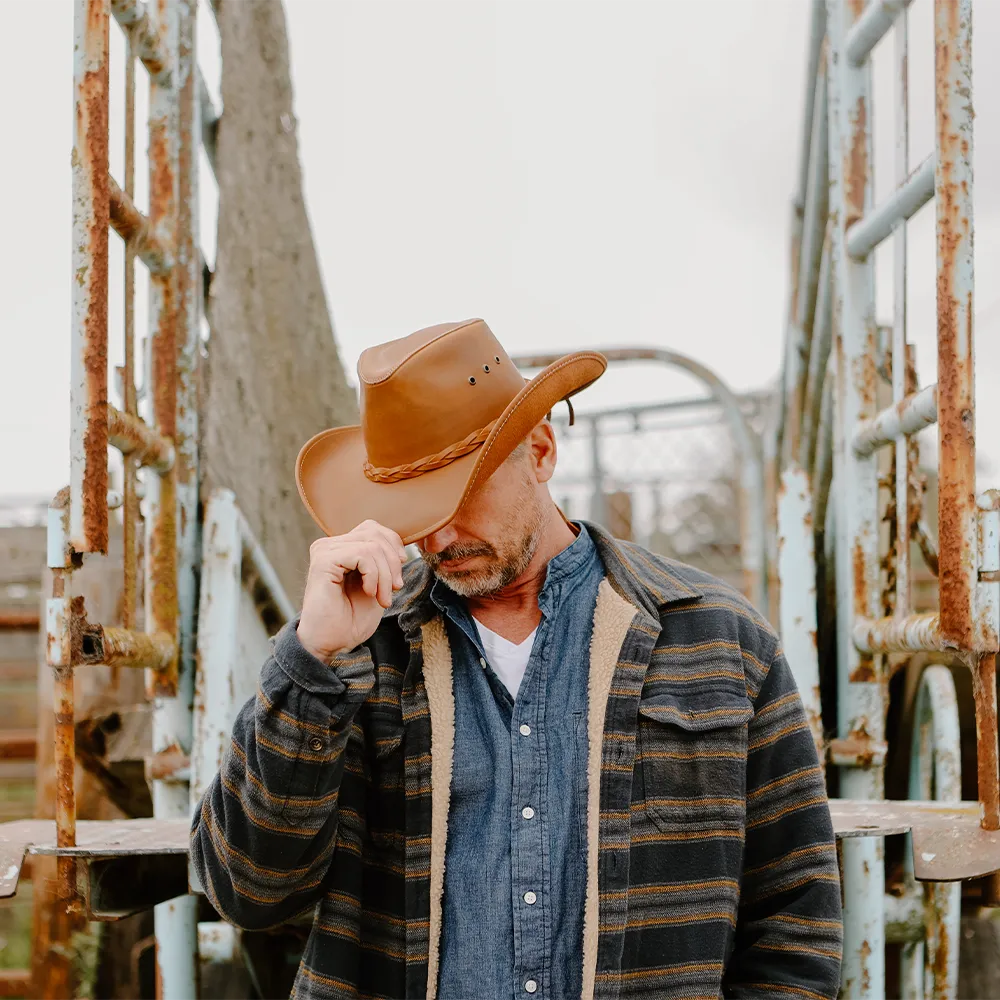 Hollywood | Mens Leather Cowboy Hat