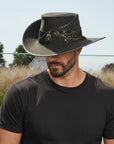 Hook | Mens Black Suede Leather Cavalier Hat