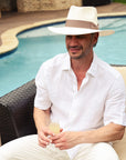 Lennox | Mens Glazed Toyo Straw Outback Wide Brim Sun Hat
