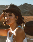 Marlow LT | Womens Leather Top Hat with LT Hat Band
