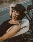 Marlow Lil Evil | Womens Leather Top Hat with Lil Evil Hat Band
