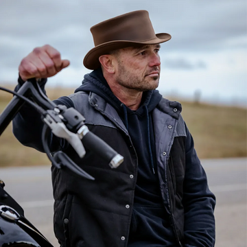 Marlow | Mens Brown Leather Top Hat