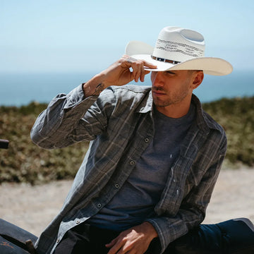 Montana | Mens Cream Straw Cowboy Hat with Western Hat Band