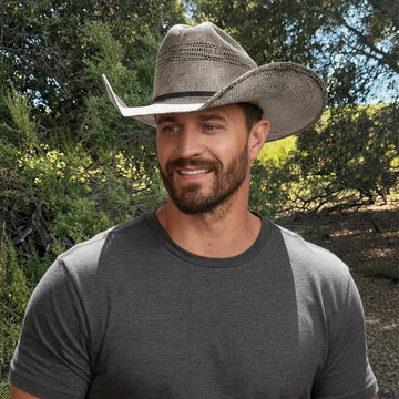 Moonwalk | Mens Gray Bangora Straw Cowboy Hat