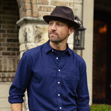 Pablo | Mens Brown Wool Felt Pinch Front Fedora Hat