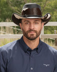 Pinto | Mens Leather Cowboy Hat with Calf Accents