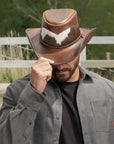 Pinto | Mens Leather Cowboy Hat with Calf Accents