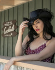 Posh | Womens Genuine Leather and Lace Steampunk Top Hat