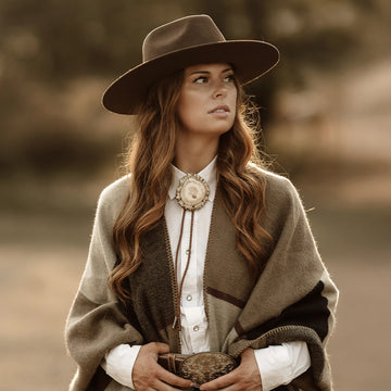 Rancher | Womens Brown Wide Brim Felt Fedora Hat