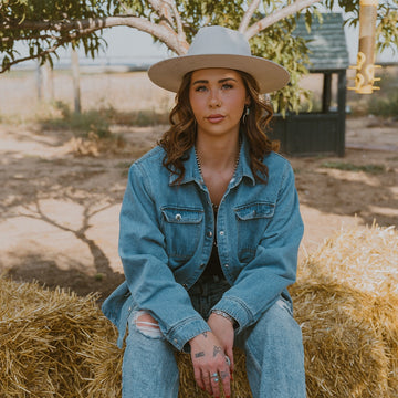 Rancher | Womens Silver Belly Wide Brim Felt Fedora Hat