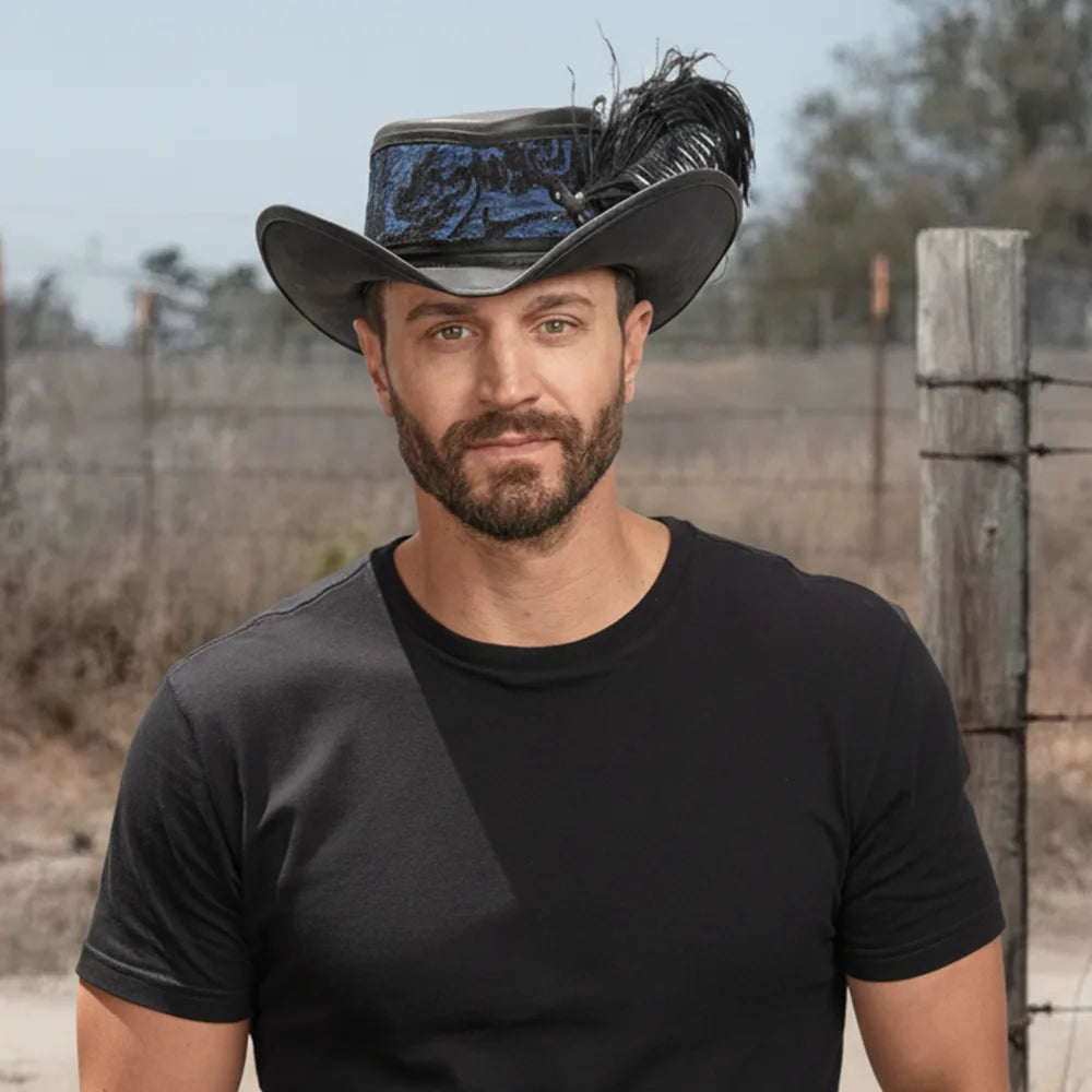 Reversible Ren | Mens Leather Festival Hat