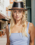Rocky | Womens Leather Fedora Hat