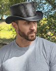 Royal Skull | Mens Leather Top Hat