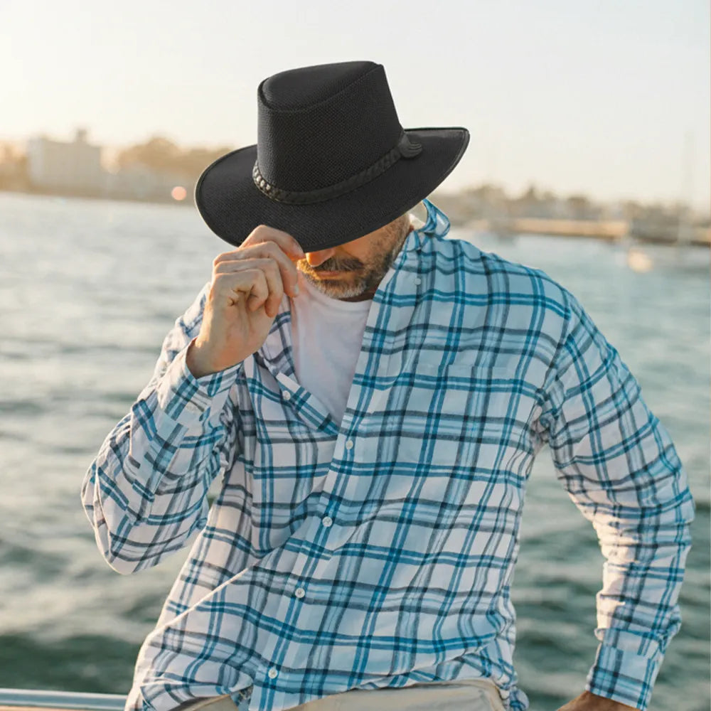 Soaker | Mens Black Breathable Wide Brim Sun Hat