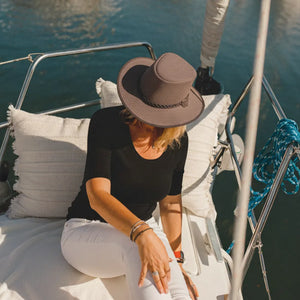 Soaker | Womens Brown Wide Brim Sun Hat