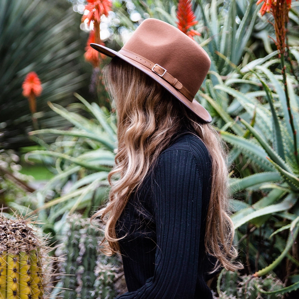 Summit | Womens Saddle Felt Leather Fedora Hat