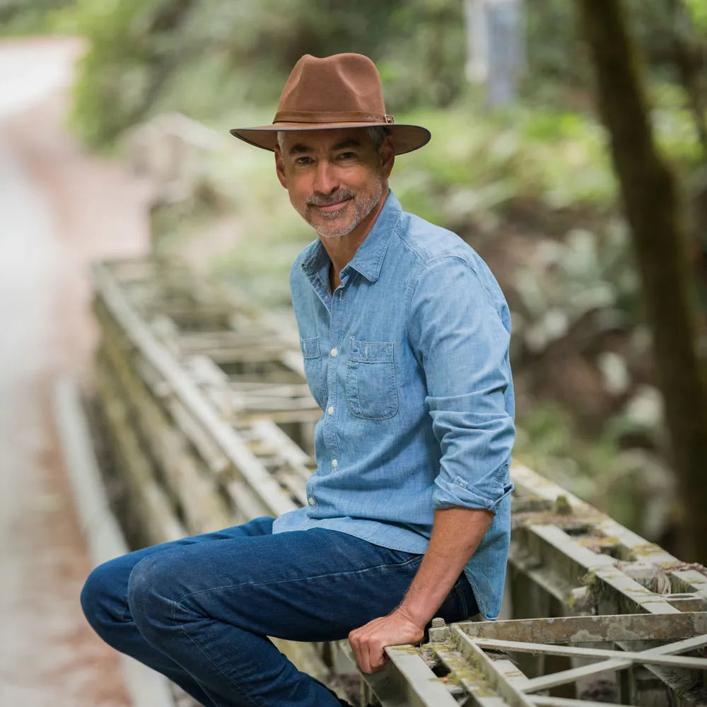 Summit | Mens Felt Leather Fedora Hat