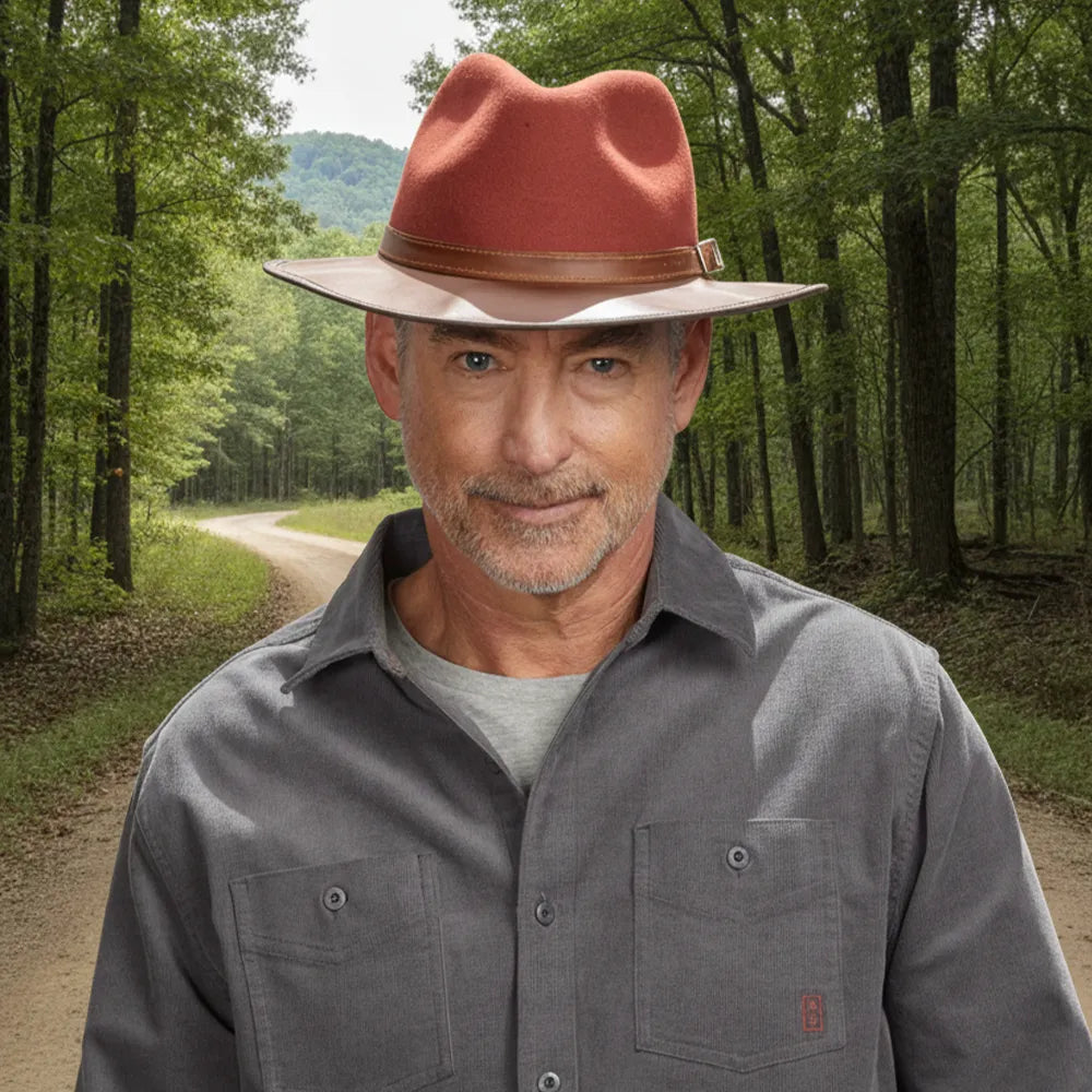 Summit | Mens Felt Leather Fedora Hat