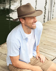 Zion | Mens Khaki Crushable Wool Felt Outback Hat