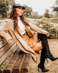 Bookie | Womens Black Leather Flat Cap