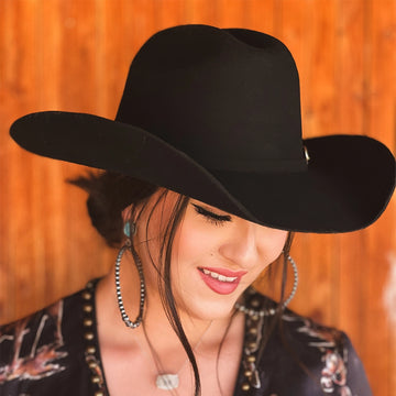 Cattleman | Womens Black Felt Cowgirl Hat