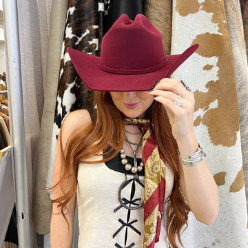 Cattleman | Womens Burgundy Felt Cowgirl Hat