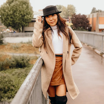 Chi-Town | Womens Black Crushable Wool Felt Pork Pie Hat