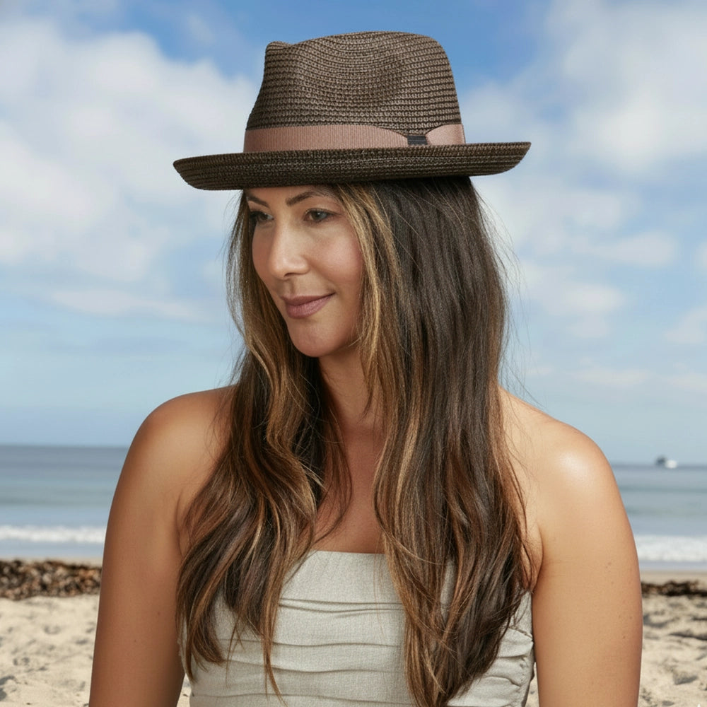Coronado | Womens Brown Straw Fedora Hat