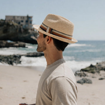 Cortez | Mens Natural Paper Braid Straw Pork Pie Hat