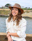 Crusher | Womens Leather Crushable Outback Hat