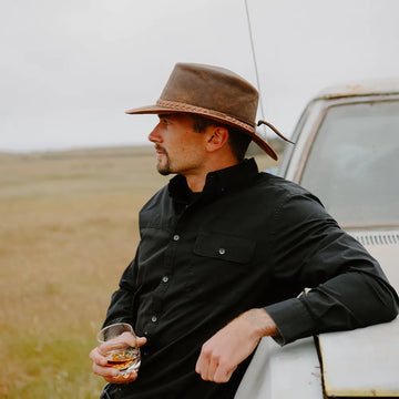 Crusher | Mens Copper Crushable Leather Outback Hat