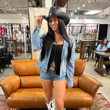 Cyclone | Womens Blackstone Leather Cowgirl Hat