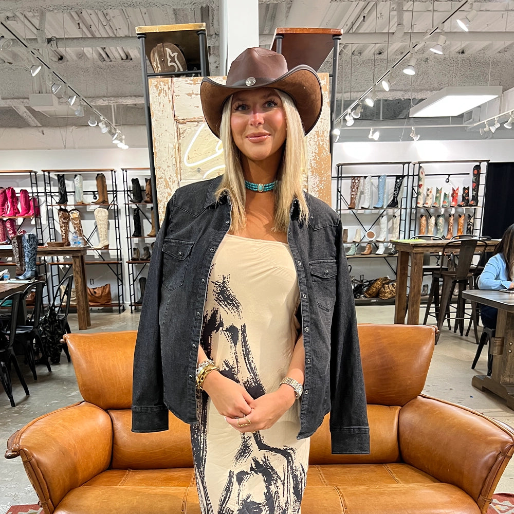 Cyclone | Womens Chestnut Leather Cowgirl Hat