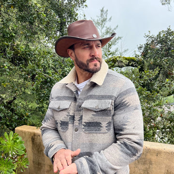 Cyclone | Mens Chestnut Leather Cowboy Hat