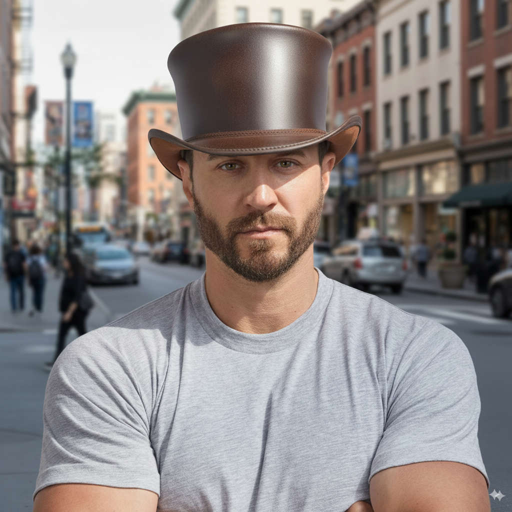 El Dorado | Mens Brown Leather Top Hat