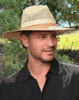 Ezra | Mens Wide Brim Straw Panama Sun Hat