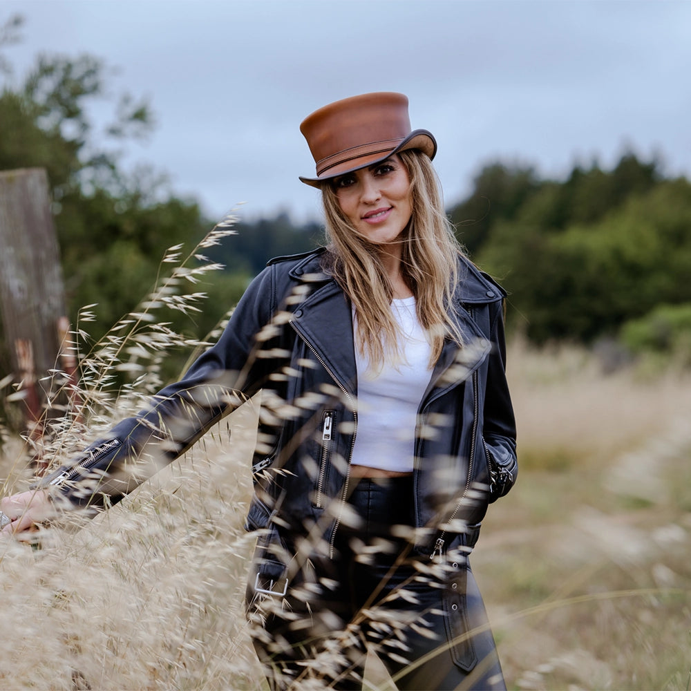 Hampton | Womens Leather Top Hat