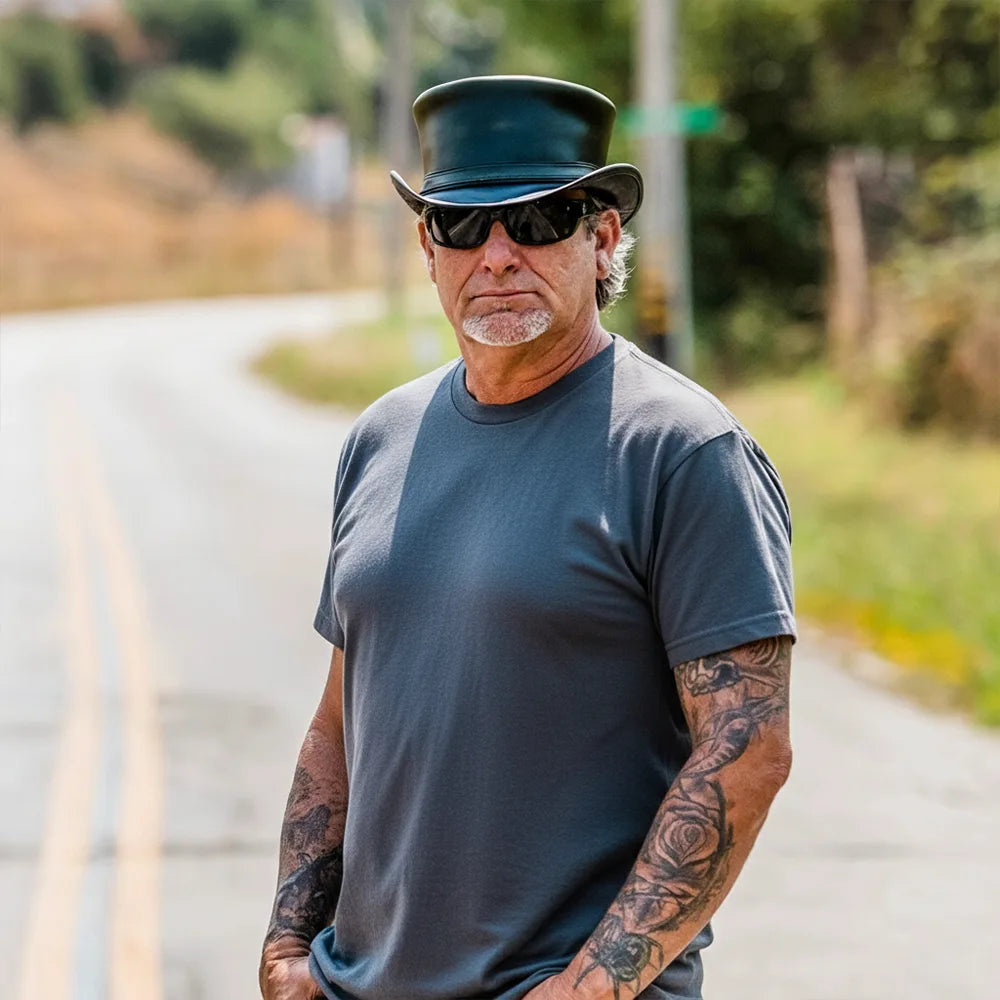 Hampton | Mens London Green Leather Top Hat