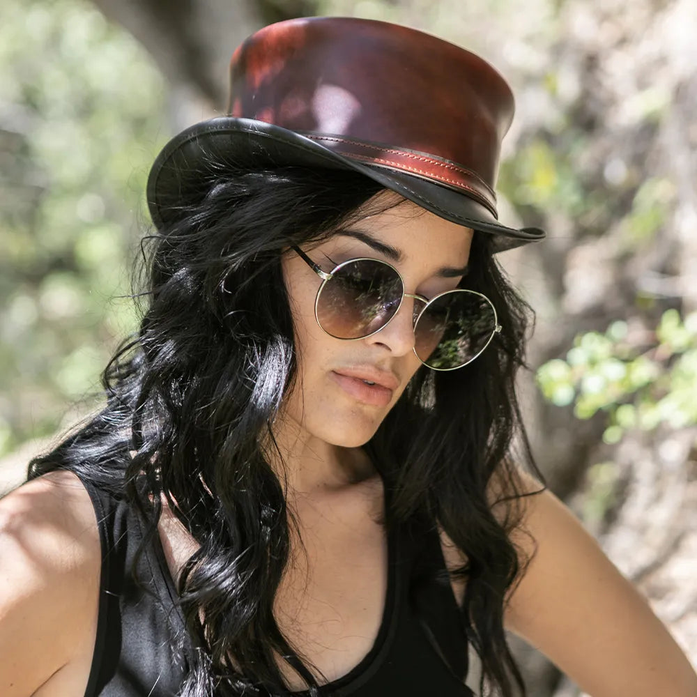 Hampton | Womens Napa Vino Leather Top Hat