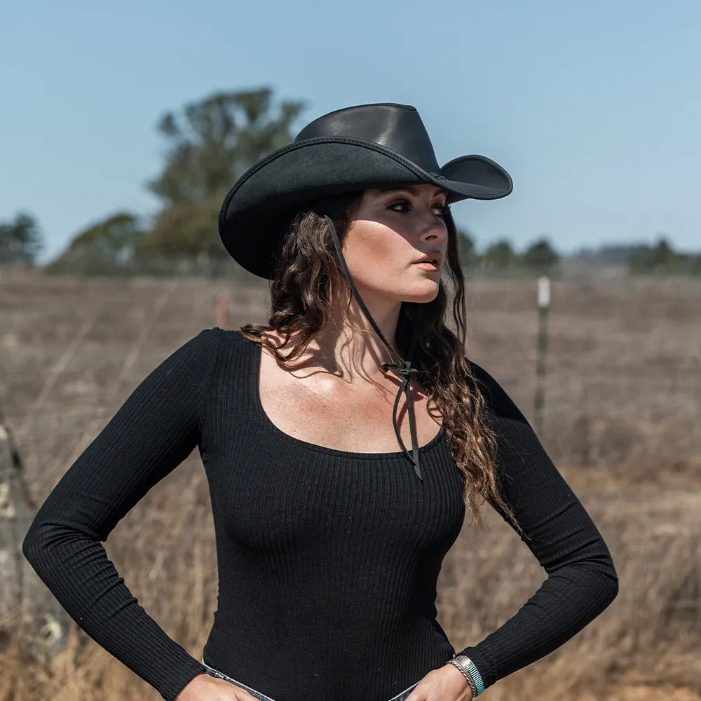 Hollywood | Womens Leather Cowgirl Hat