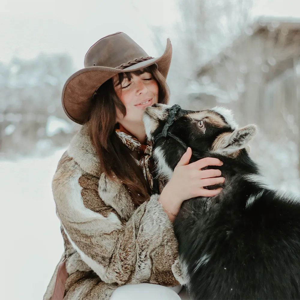 Hollywood | Womens Brown Leather Cowgirl Hat
