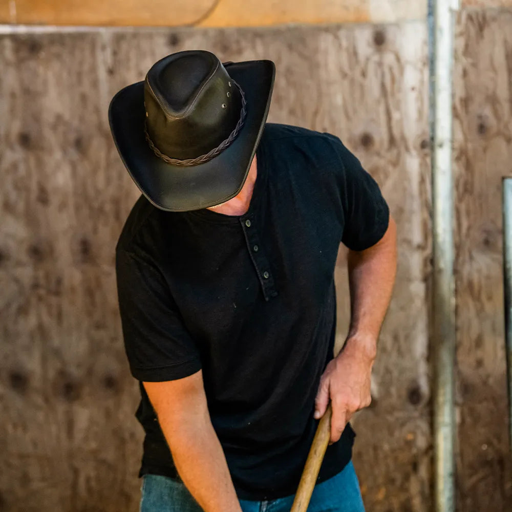 Hollywood | Mens Leather Cowboy Hat